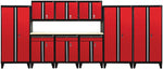 Sandusky Modular 10 pc. Set Storage System, Black Frame/Red Doors