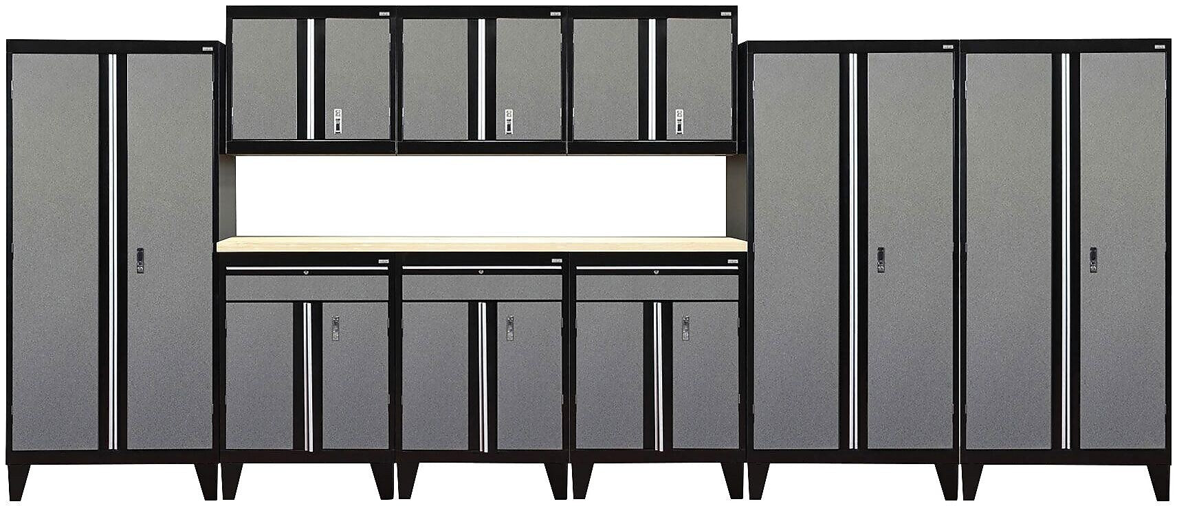 Sandusky Modular 10 pc. Set Storage System, Black Frame/Multi Granite Doors