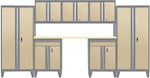 Sandusky Modular 8 pc. Set Storage System, Charcoal Frame/ Tropic Sand Doors