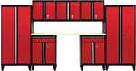 Sandusky Modular 8 pc. Set Storage System, Black Frame/Red Doors
