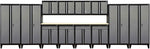 Sandusky Modular 14 pc. Set Storage System, Black Frame/Multi Granite Doors