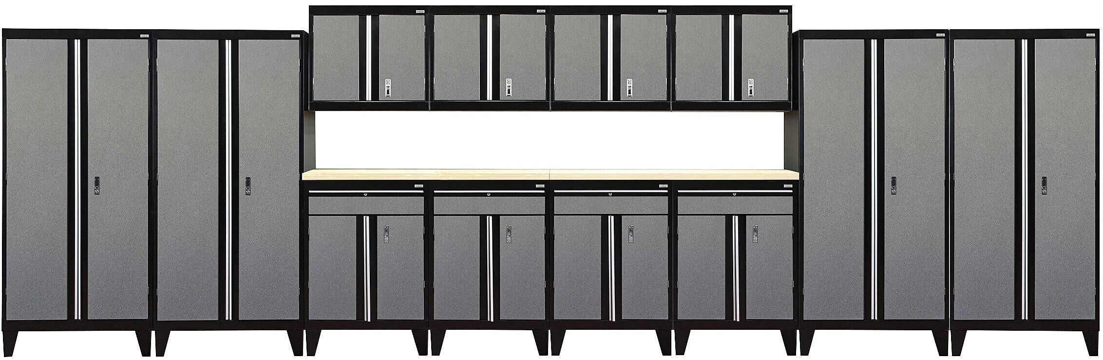 Sandusky Modular 14 pc. Set Storage System, Black Frame/Multi Granite Doors