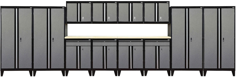 Sandusky Modular 14 pc. Set Storage System, Black Frame/Multi Granite Doors