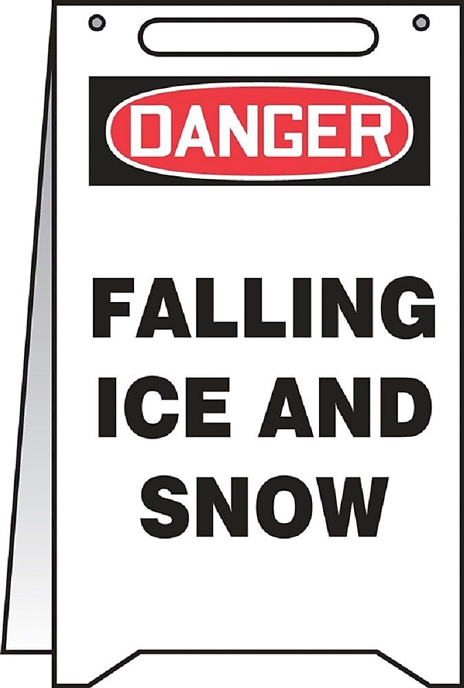 Accuform Fold Ups, Floor Sign "DANGER FALLING ICE AND SNOW" (PFR124)