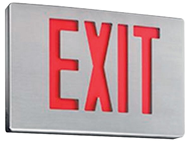 Philips Chloride LED Exit Sign, 2.48 Watt, White Housing, Red Letters