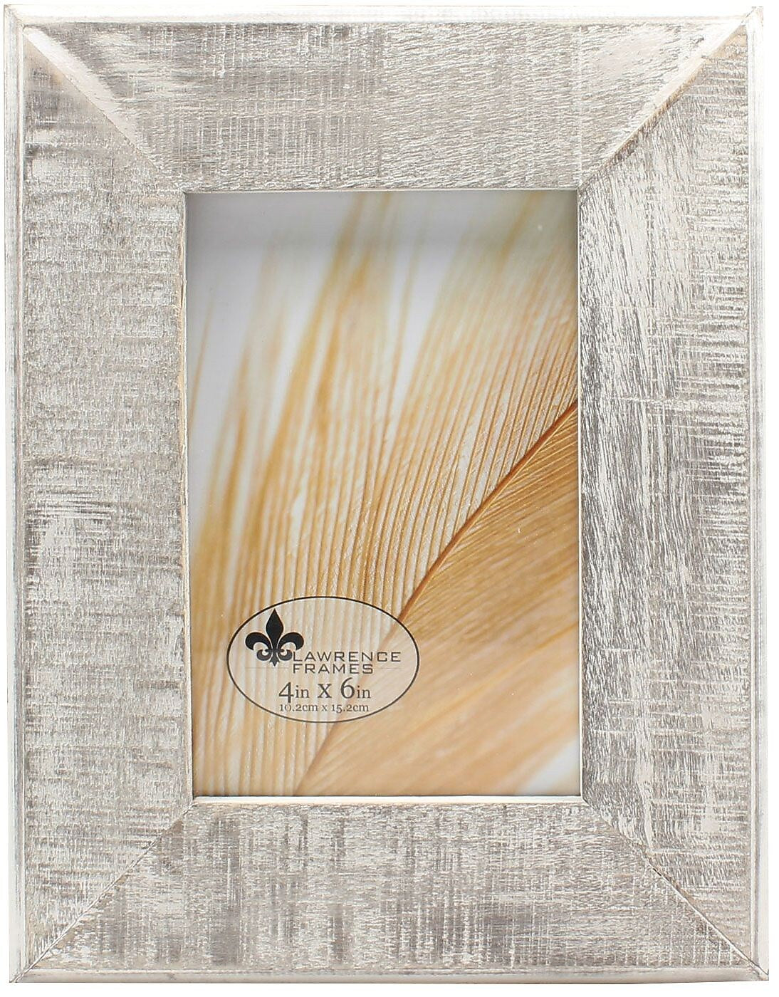 Lawrence Frames 4x6 Distressed Gray Wood With White Wash Picture Frame