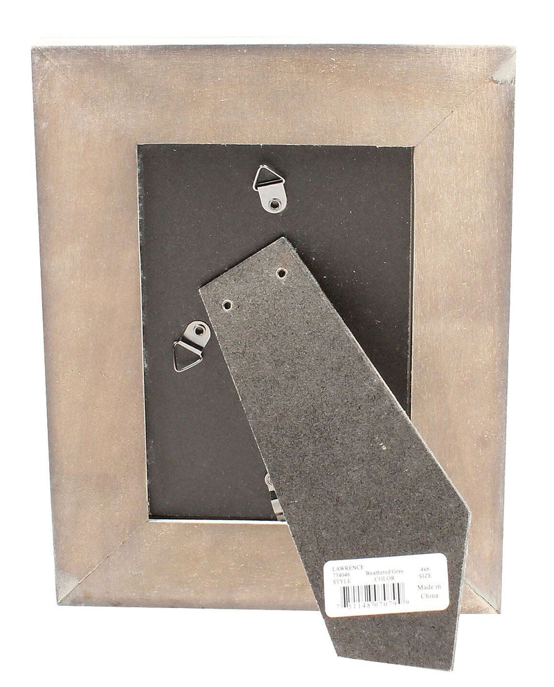 Lawrence Frames 4x6 Distressed Gray Wood With White Wash Picture Frame