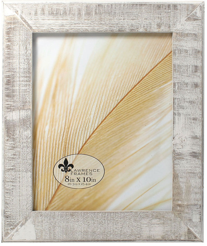 Lawrence Frames 8x10 Distressed Gray Wood With White Wash Picture Frame
