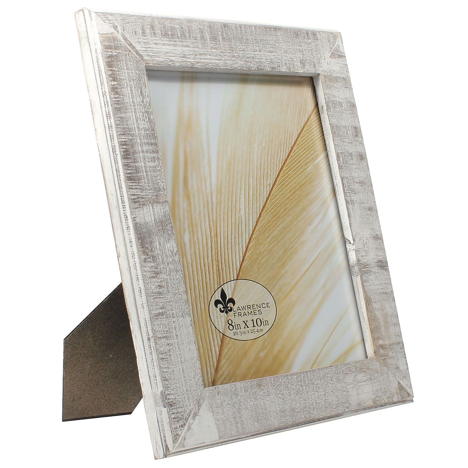 Lawrence Frames 8x10 Distressed Gray Wood With White Wash Picture Frame