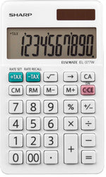 Sharp Elsi Mate EL-377WB 10-Digit Pocket Calculator, White