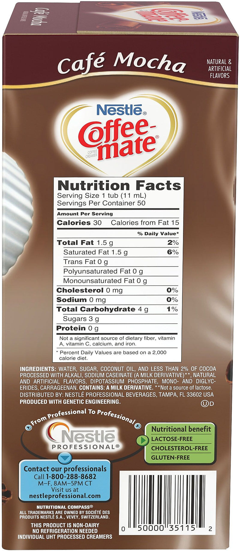Coffee mate Café Mocha Liquid Creamer, 0.375 oz., 200/Carton (NES35115CT)