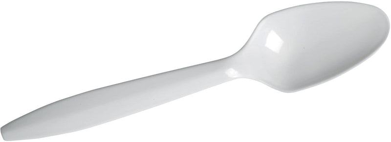 Dixie Plastic Teaspoon, 5-1/2" Medium-Weight, White, 1000/Carton (PTM21)