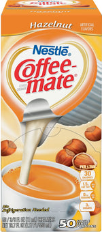 Coffee mate Hazelnut Liquid Creamer, 0.38 oz., 50/Box (35180)