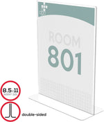 Deflecto® Superior Image® Double-Sided Sign Holder, 8.5" x 11", Clear Plastic (590801)