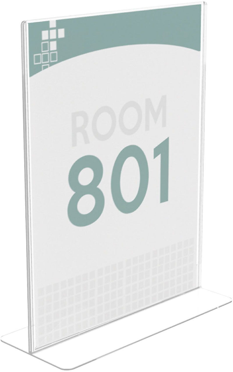Deflecto® Superior Image® Double-Sided Sign Holder, 8.5" x 11", Clear Plastic (590801)