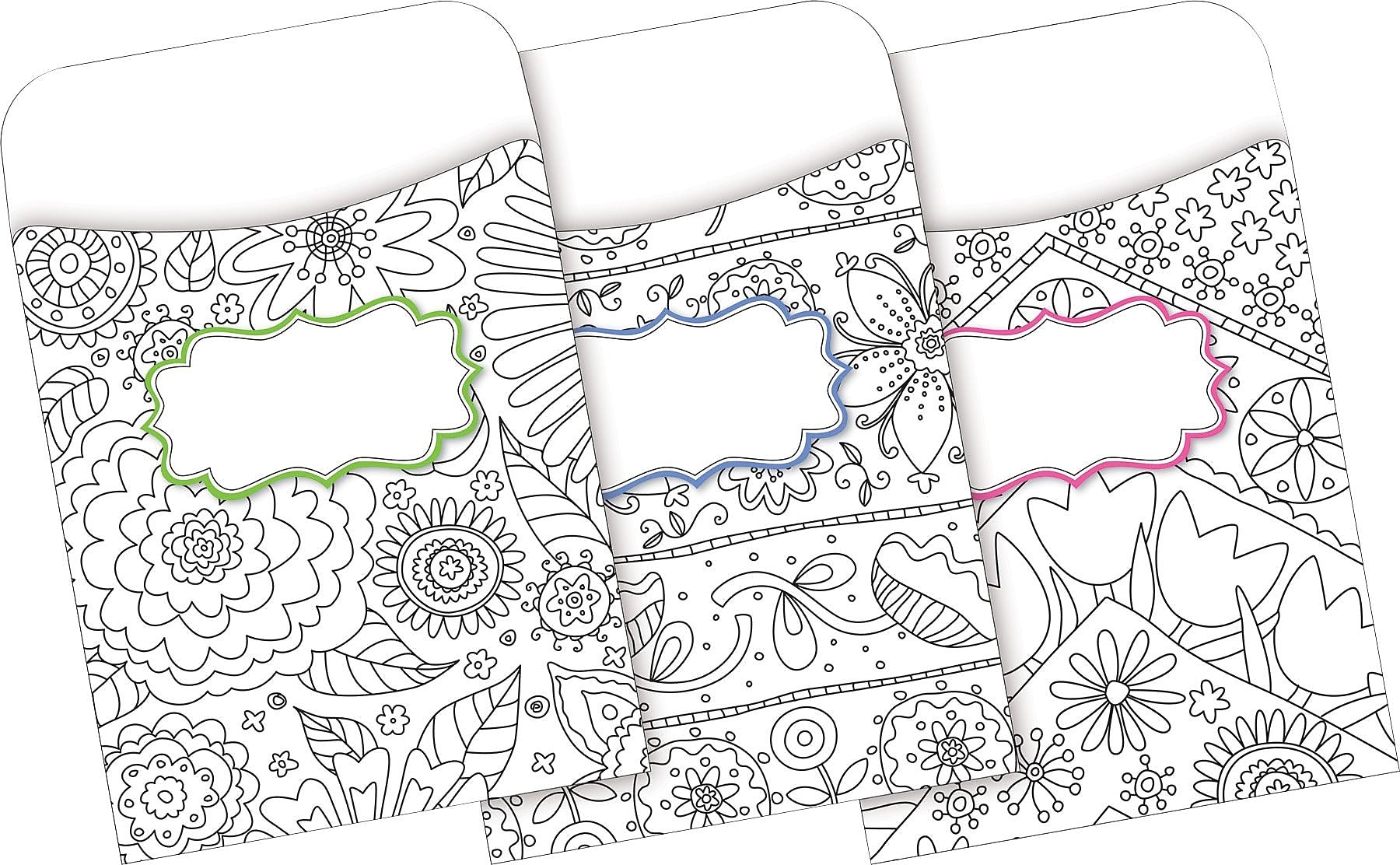 Barker Creek Color Me! In My Garden Library Pockets, 5.125" x 3.5", 30/Pack (BC1243)