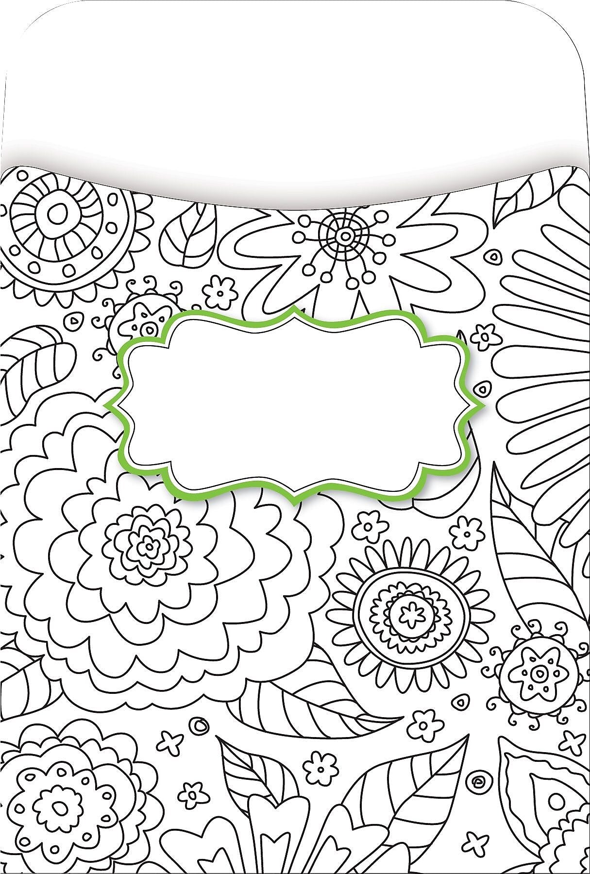 Barker Creek Color Me! In My Garden Library Pockets, 5.125" x 3.5", 30/Pack (BC1243)