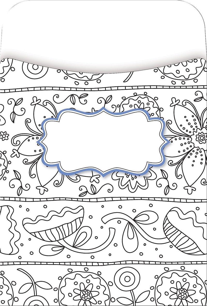 Barker Creek Color Me! In My Garden Library Pockets, 5.125" x 3.5", 30/Pack (BC1243)