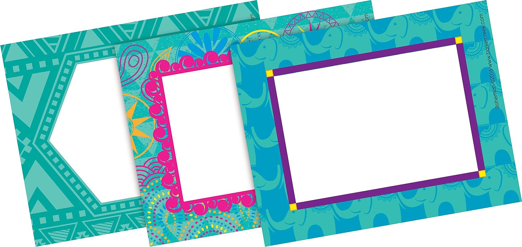 Barker Creek Self-adhesive Bohemian School Name Tags, 2.75" x 3.5", 45/Pack (BC1538)