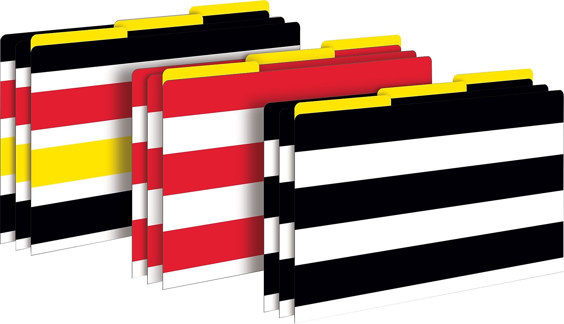 Barker Creek Buffalo Plaid & Wide Stripes File Folders, 1/3-Cut Tab, Legal Size, Assorted Colors, 9/Pack (BC2507)