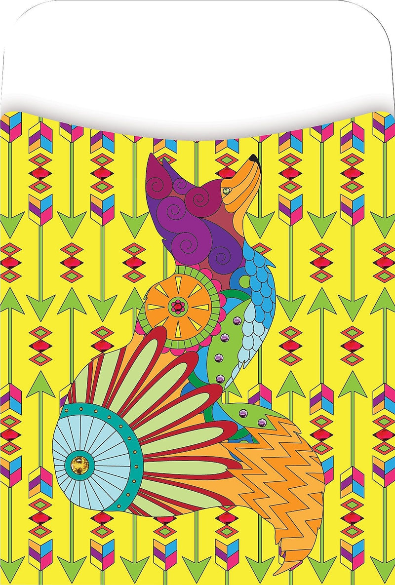 Barker Creek Bohemian Animal Library Pockets, 5.125" x 3.5", 60/Pack (BC1242)