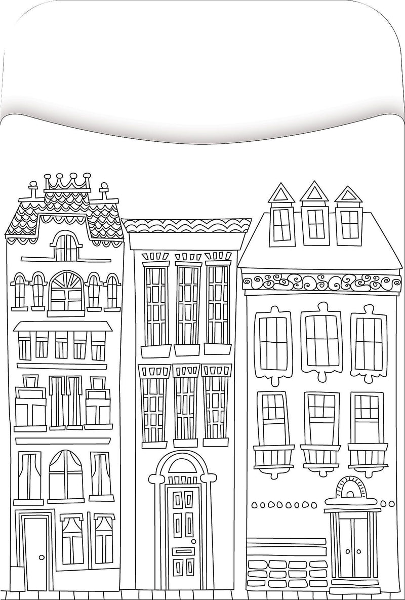 Barker Creek Color Me! Cityscapes Library Pockets, 5.125" x 3.5", 60/Pack (BC1244)
