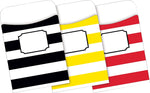 Barker Creek Buffalo Plaid & Wide Stripes Peel & Stick Library Pockets, 5.125" x 3.5", 30/Pack (BC1246)