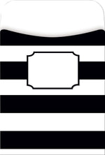 Barker Creek Buffalo Plaid & Wide Stripes Peel & Stick Library Pockets, 5.125" x 3.5", 30/Pack (BC1246)
