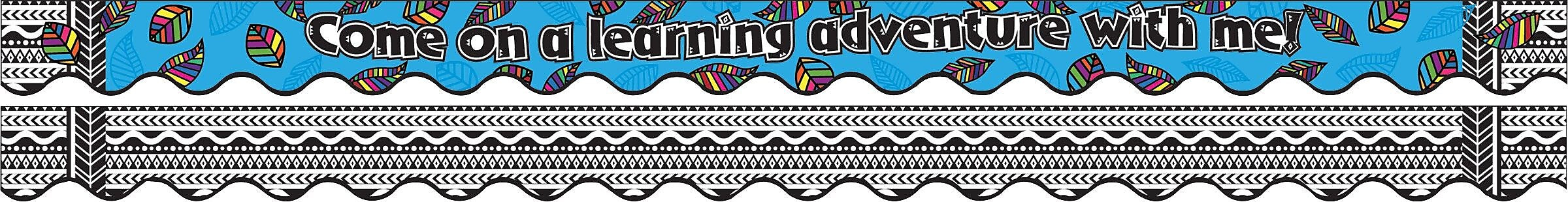 Barker Creek Double-Sided Scalloped Border, 36"' x 2.25", Learning Adventure, 13/Pack (BC914)