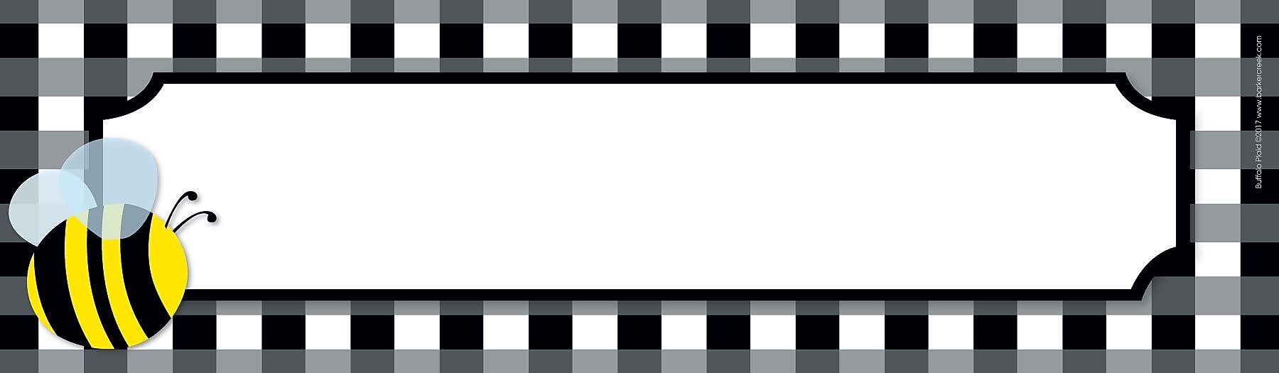 Barker Creek Buffalo Plaid School Name Plates, 12" x 3.5", 36/Pack (BC1440)