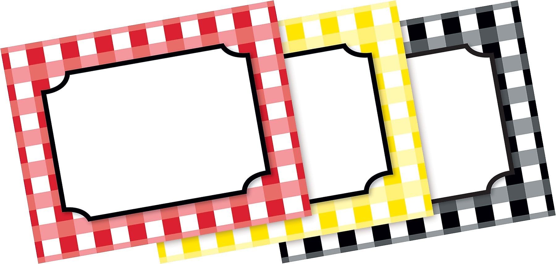 Barker Creek Self-adhesive Buffalo Plaid School Name Tags, 2.75" x 3.5", 45/Pack (BC1540)