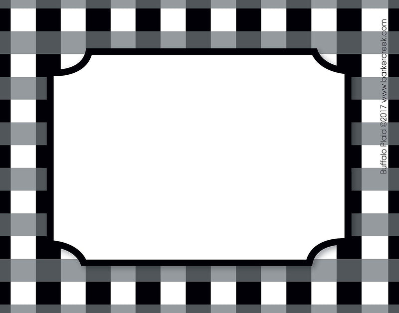 Barker Creek Self-adhesive Buffalo Plaid School Name Tags, 2.75" x 3.5", 45/Pack (BC1540)