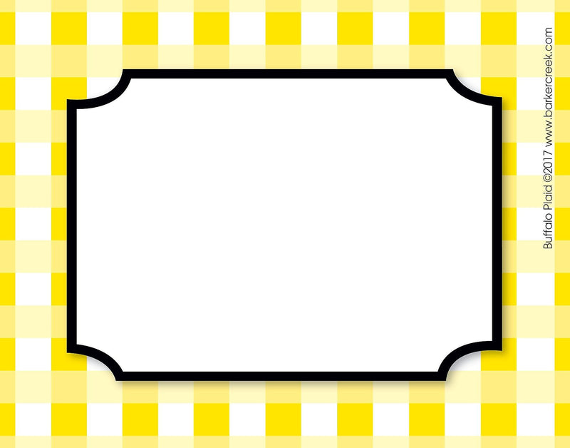 Barker Creek Self-adhesive Buffalo Plaid School Name Tags, 2.75" x 3.5", 45/Pack (BC1540)