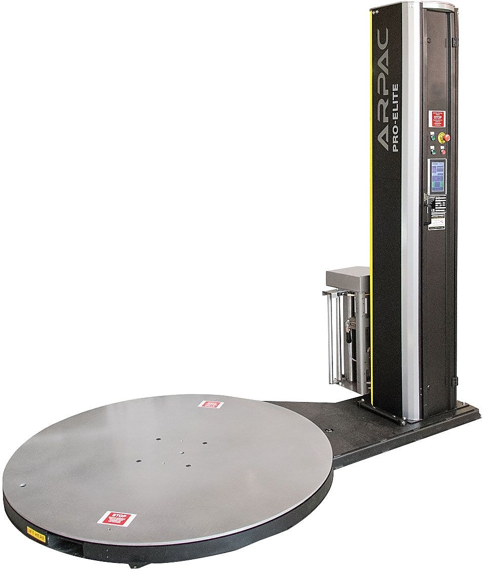 Low Profile Semi-Automatic Pallet Stretch Wrapper