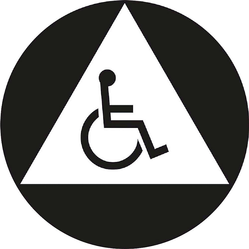 Accuform California Title 24 ADA Gender-Neutral Restroom Handicap Sign, 12" X 12", Plastic, White/Black (PAD726BK)