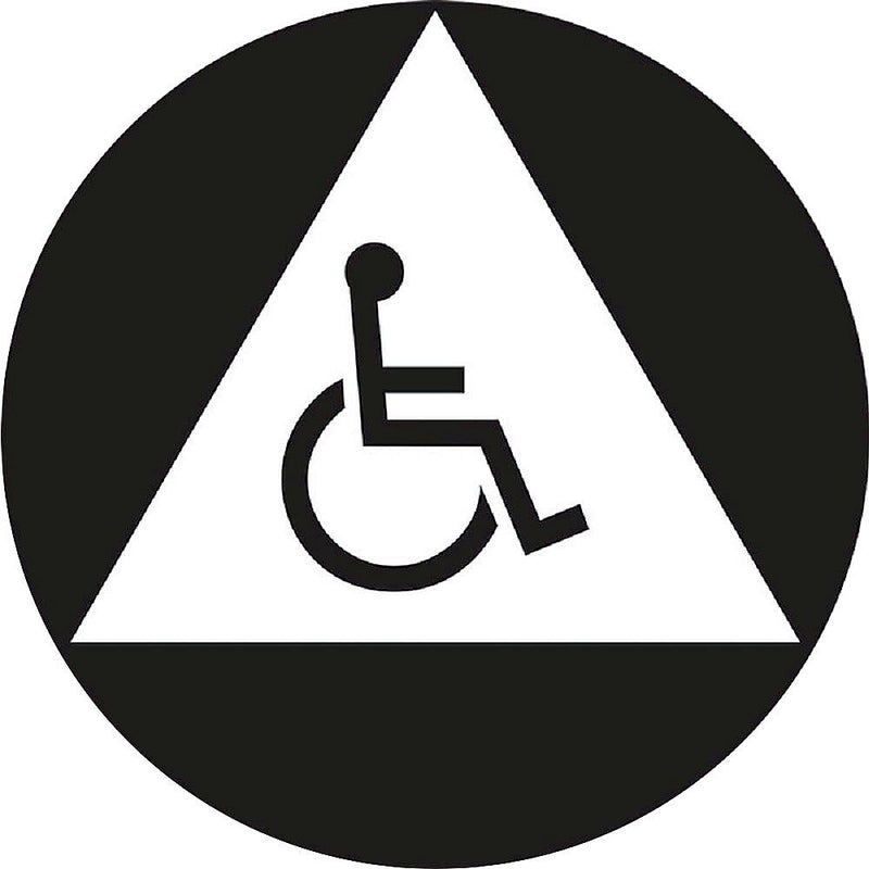 Accuform California Title 24 ADA Gender-Neutral Restroom Handicap Sign, 12" X 12", Plastic, White/Black (PAD726BK)