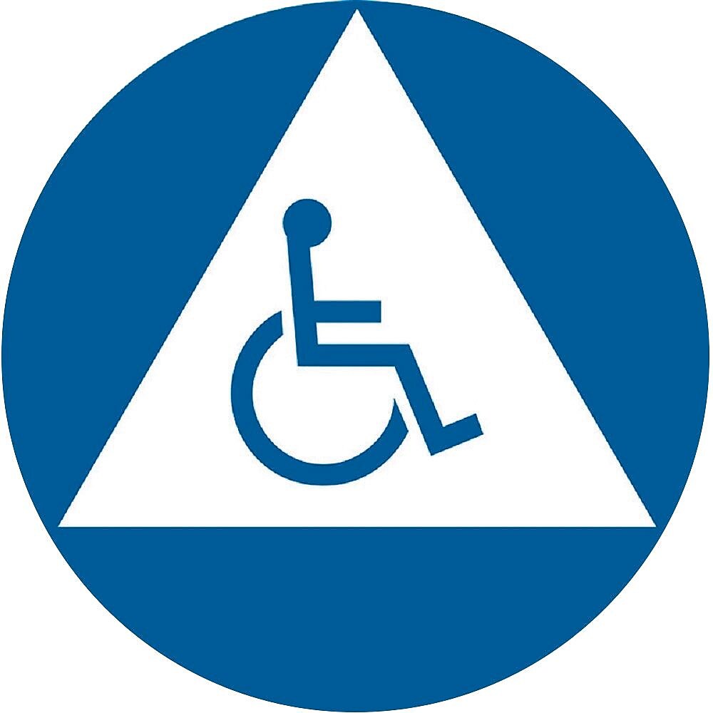 Accuform California Title 24 ADA Gender-Neutral Restroom Handicap Sign, 12" X 12", Plastic, White/Blue (PAD726BU)