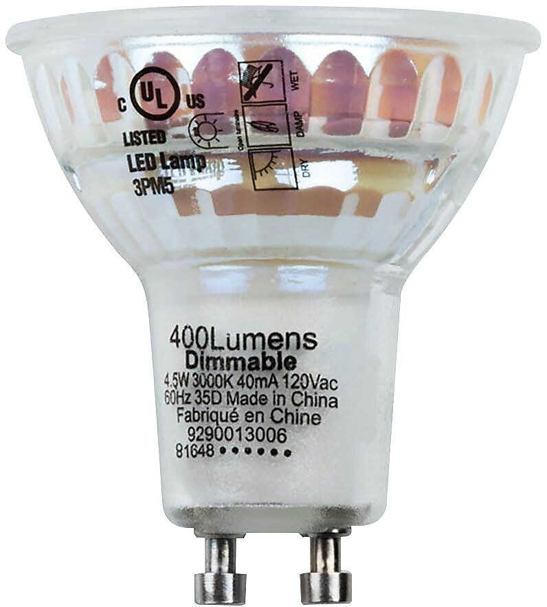 Philips LED Light Bulb, MR16, 4.5 Watt, 35 Deg., 3000K, 10/CT