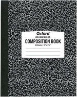 Oxford Composition Book, 7 7/8" x 10", College Ruled, 80 Sheets, Black and White Marble (26-252)