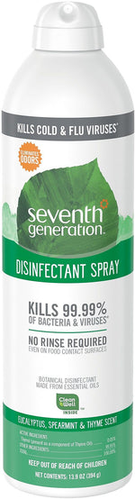 Seventh Generation All-Purpose Cleaners & Spray Disinfectant, Eucalyptus, Spearmint & Thyme Scent, 13.9 Oz. (22981)