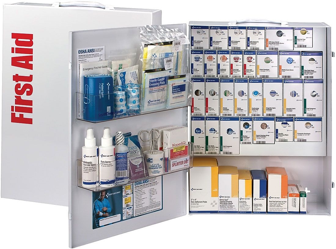 SmartCompliance Metal First Aid Cabinet, ANSI Class B, 150 People, 668 Pieces (90829)