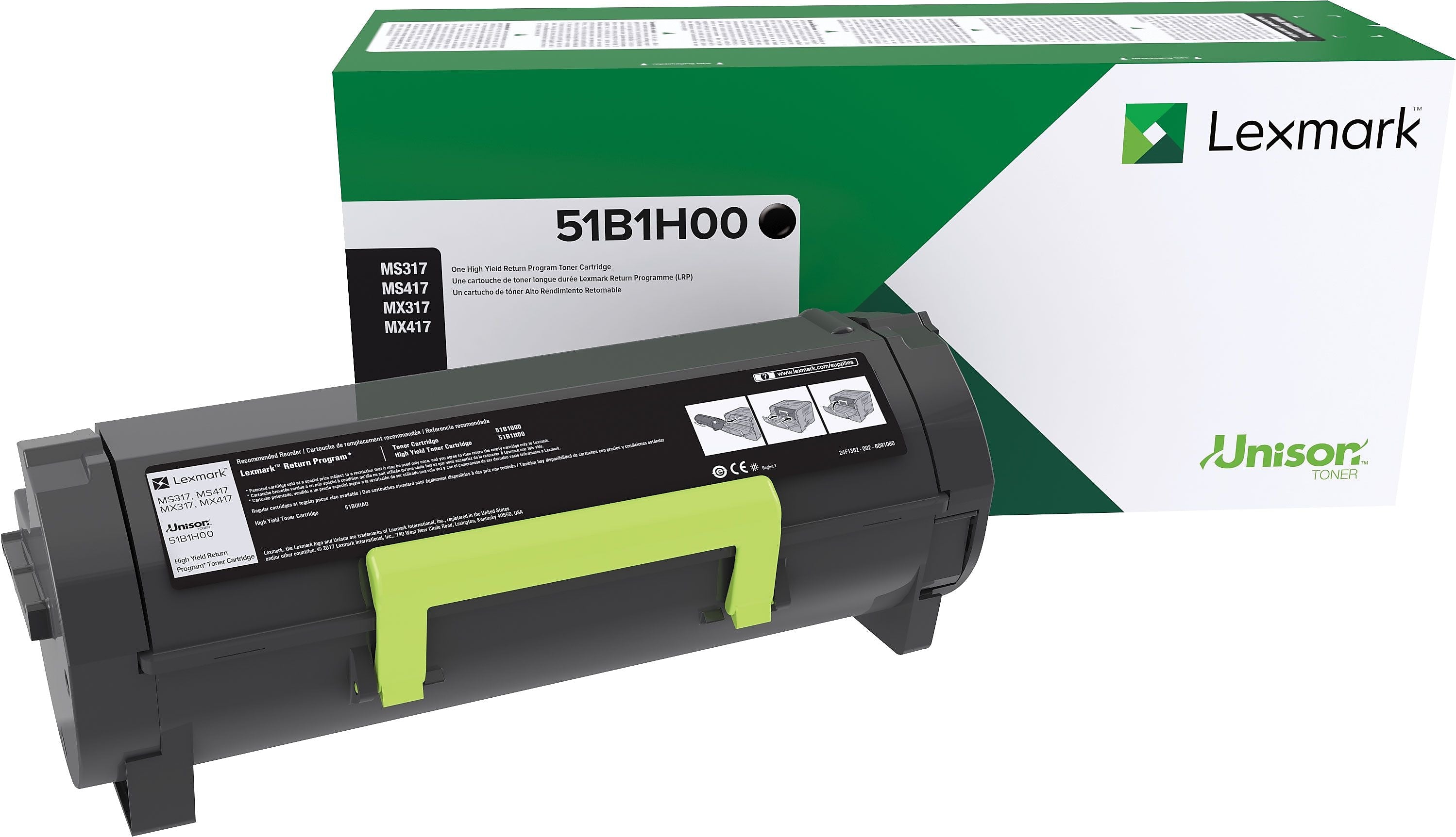 Lexmark 51 Black High Yield Toner Cartridge (51B1H00)