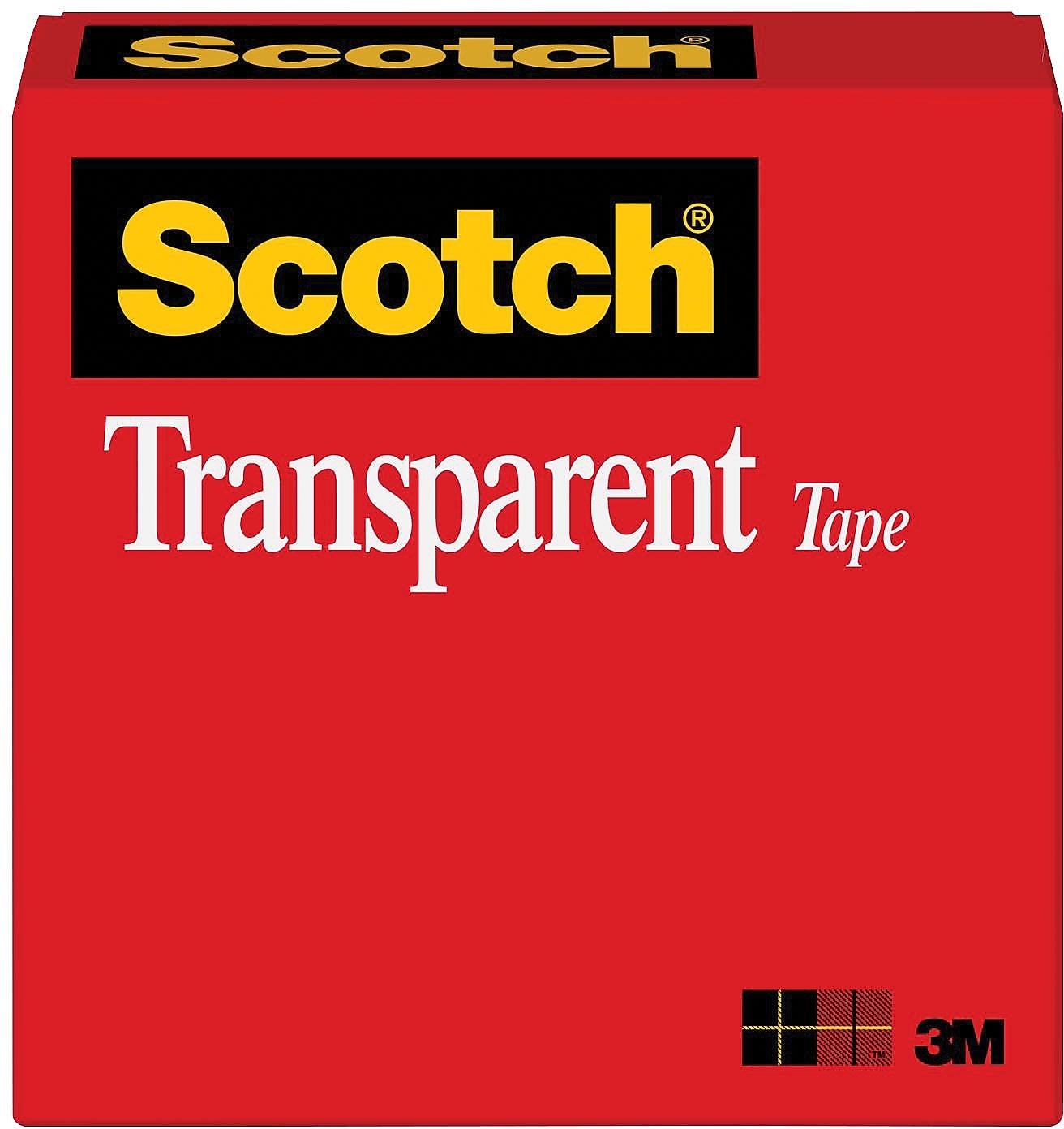 Scotch Transparent Clear Tape Refill, 1" x 72 yds., 3" Core, Clear, 36 Rolls/Pack, 36/Carton(600-12592CT)