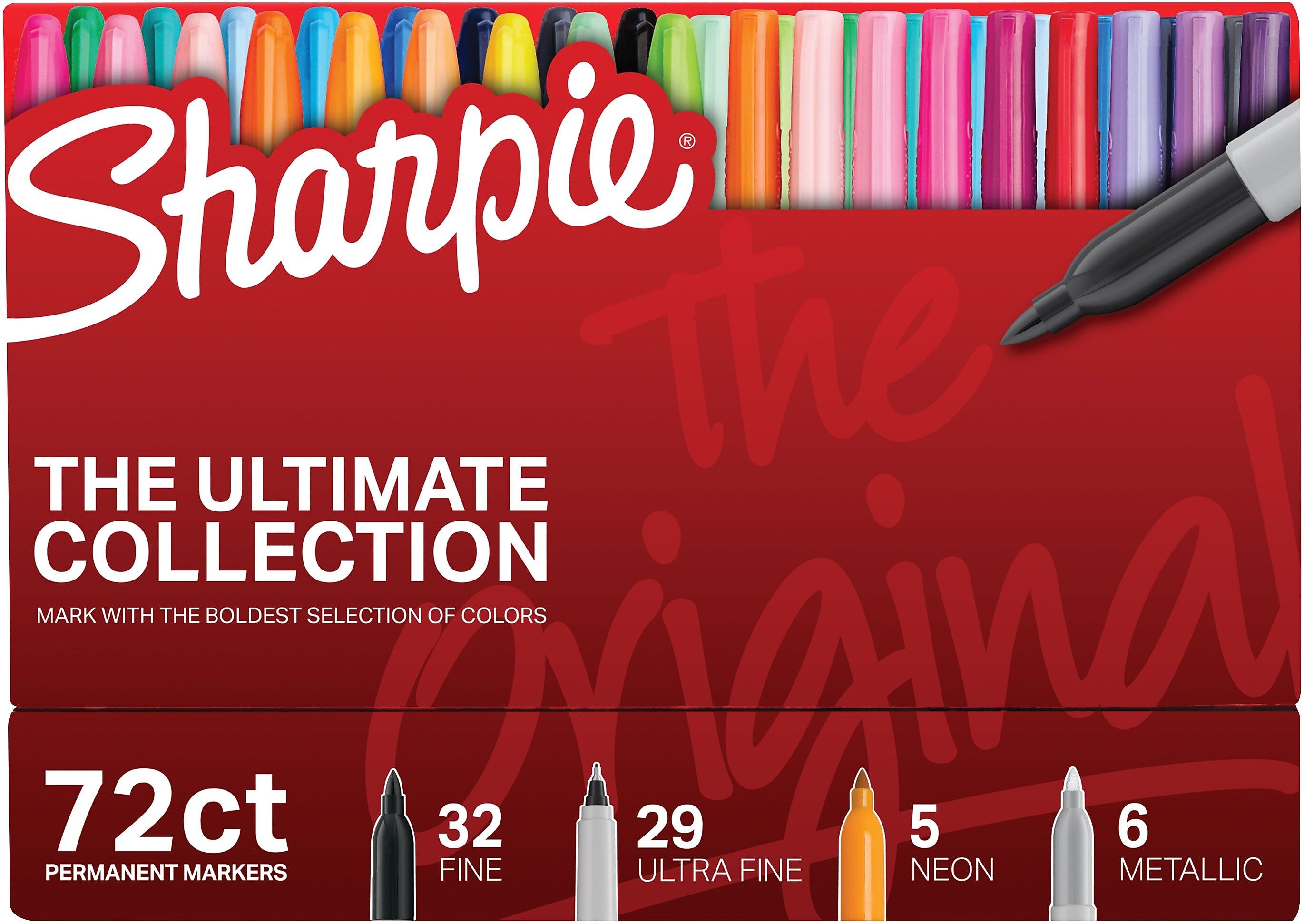 Sharpie The Ultimate Collection Permanent Markers, Assorted Tips, Assorted Colors, 72/Pack (1983254)