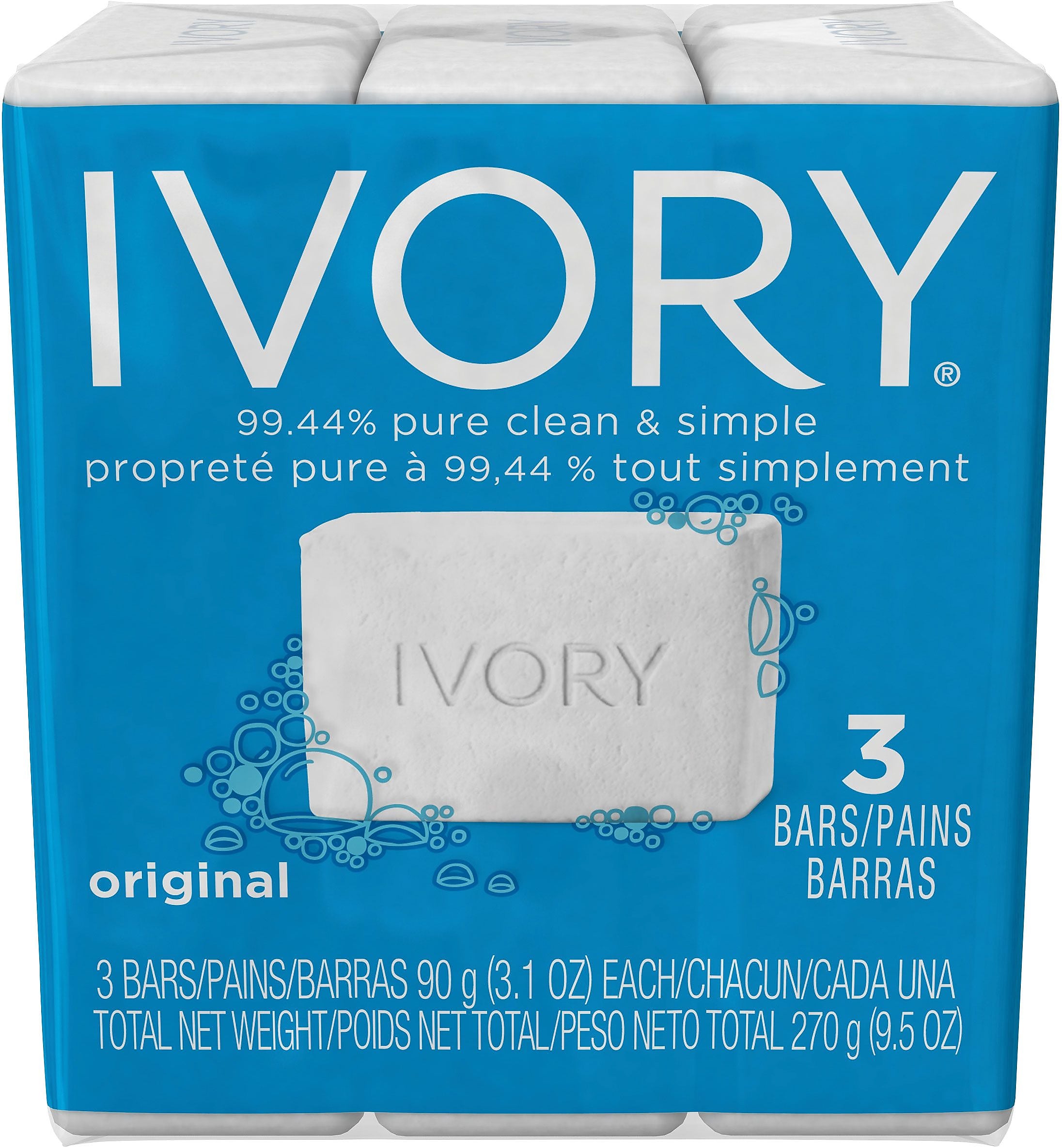 Ivory Origional Bar Soap, 3.1 oz., 72/Carton (12364)