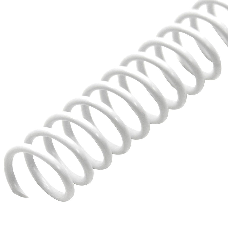 Spiral Binding Spiral 4:1 Plastic Coil 13mm, White, 100/Box
