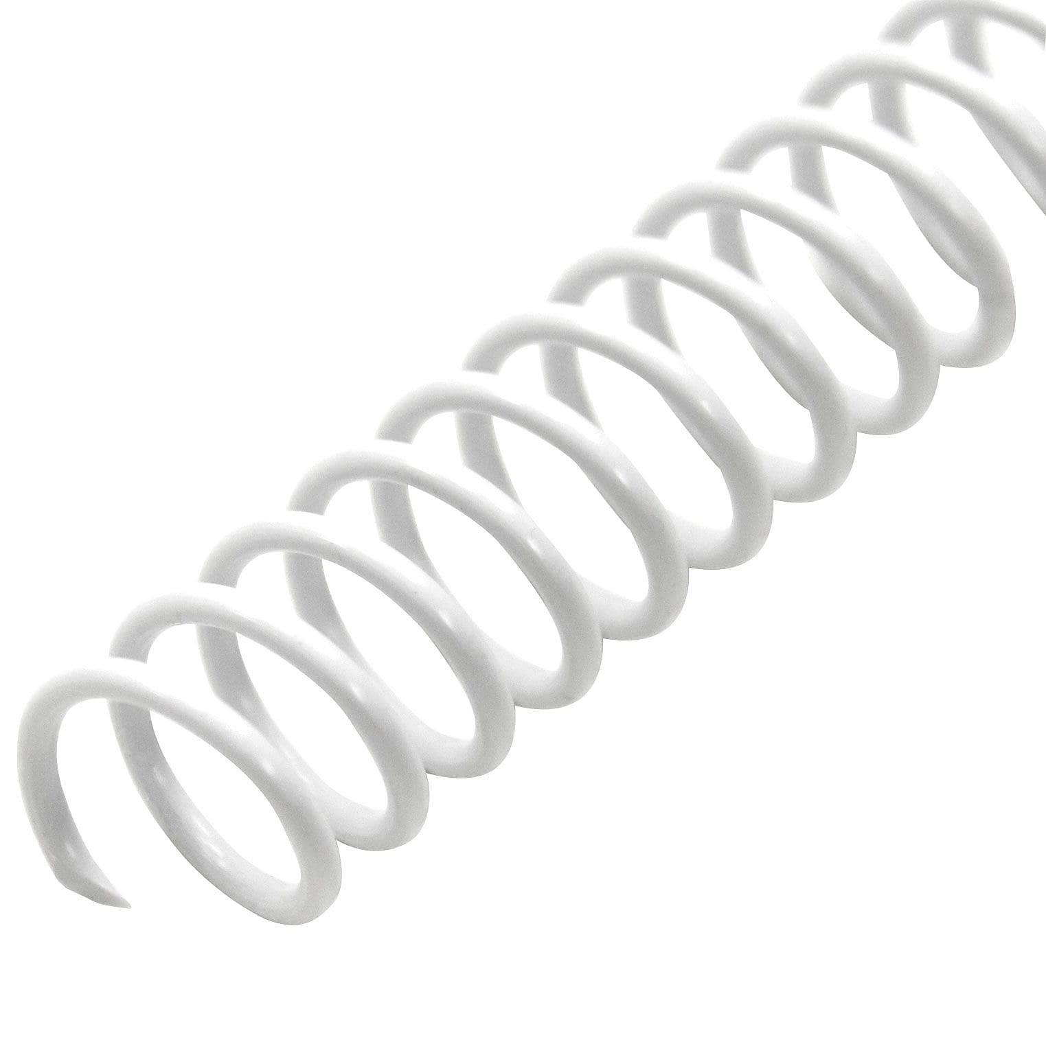 Spiral Binding Spiral 4:1 Plastic Coil 8mm, White, 100/Box