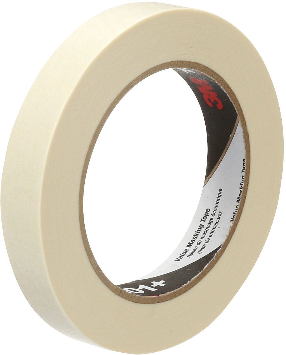 3M Masking Tape, 0.7" x 60 yds., Beige, 12 Rolls/Pack (MMM101-18)