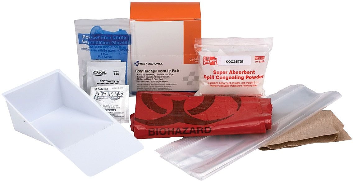 First Aid Only Bloodborne Pathogen Spill Clean-up Pack, 22 pieces (21-760)