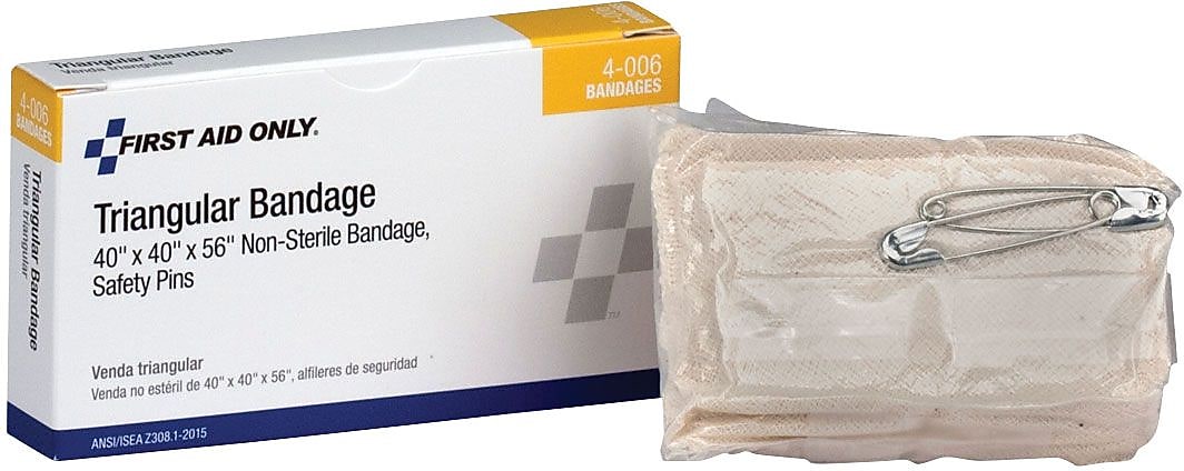 First Aid Only 40" x 56" Triangular Sling Bandage with Safety Pins (AN5071)